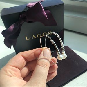 LAGOS Pearl Front Hoop Earrings